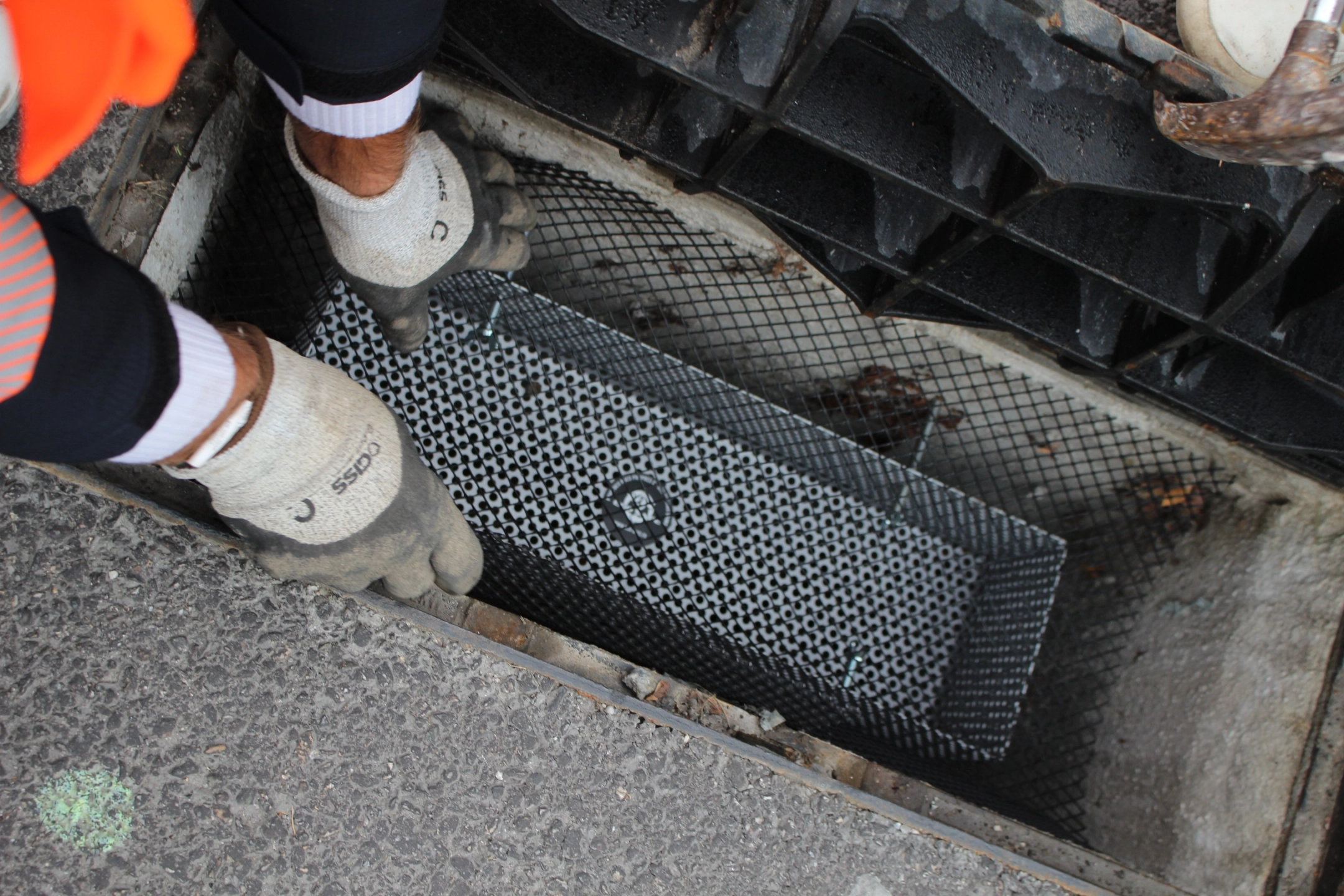 Mise en place de la poche de filtration
